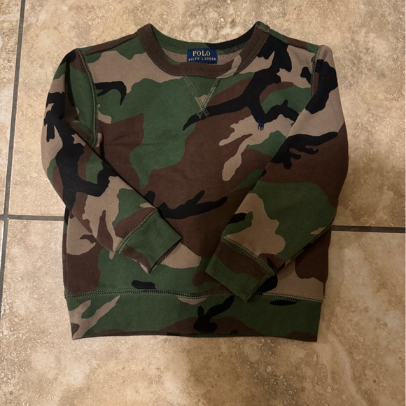 BOYS CAMOUFLAGE POLO CREW NECK - Picture 1 of 2